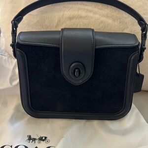 Coach Black Leather and Suede handbag